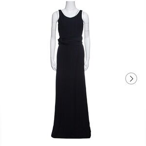 NWT Armani Collezioni black Draped Waist Sleeveless Maxi Dress size 46 or US 10